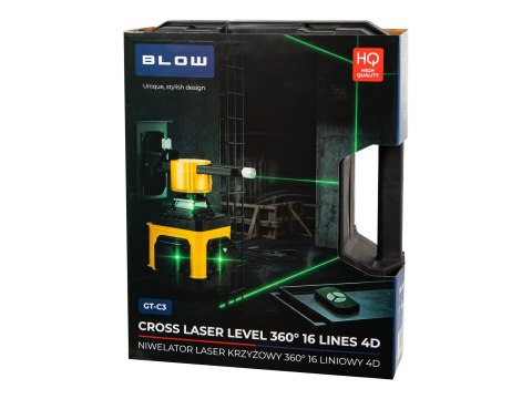 50-249# Miernik niwelator gt-c3 blow laser krzyżowy poziomica 16 liniowy 4d ze statywem