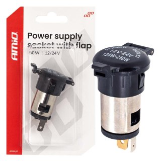 Dodatkowe gniazdo zasilania z klapką 250w 12v 24v amio-04434