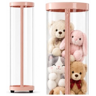 Organizer Na Pluszaki i Zabawki Na Kółkach Lampki LED Różowy 126 cm