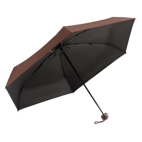Brązowy, składany mini parasol podróżny - Peterson