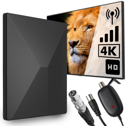 Antena tv wewnętrzna zewnętrzna dc 5v uhv/vhv/fm mocny wzmacniacz hd 4k - er1234