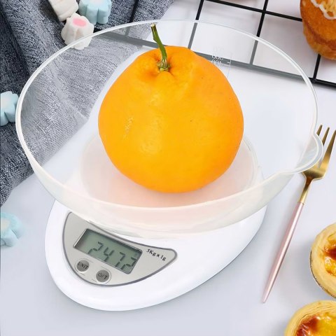 Elektroniczna waga kuchenna precyzyjna z misą 5 kg mała wyświetlacz lcd