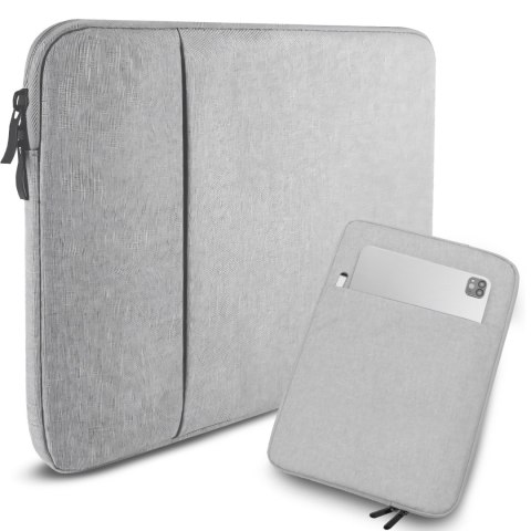 Etui na laptopa torba pokrowiec na laptop dokumenty do pracy szary 14-15,6"