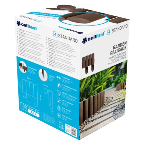 Palisada ogrodowa Cellfast Standard 4 brązowa