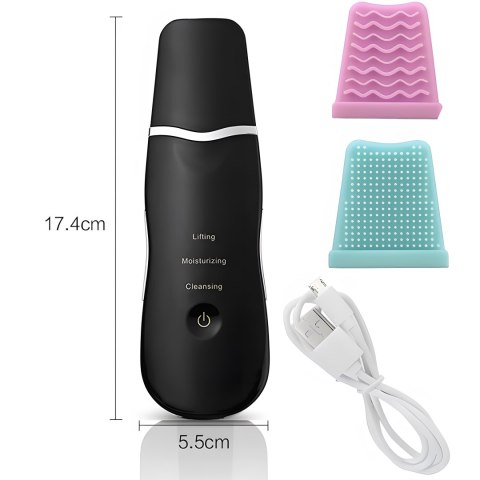 Peeling kawitacyjny 5w1 do twarzy bezprzewodowy ultradźwiękowy+2 x nakładki