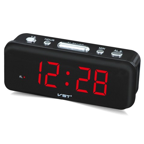 Budzik zegar elektroniczny alarm cyfrowy led 24h