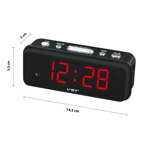 Budzik zegar elektroniczny alarm cyfrowy led 24h