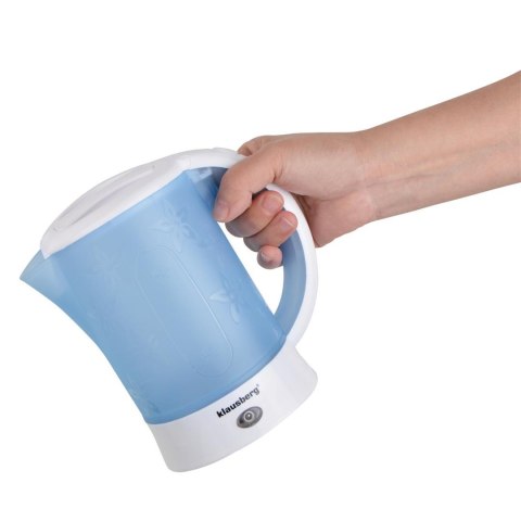 Czajnik elektryczny, turystyczny, 0,6l, 2 kubki + 2 łyżeczki, klausberg