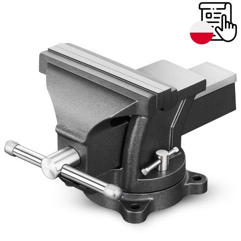 Imadło stołowe obrotowe ślusarskie żeliwne 125 mm szczęki małe z kowadłem - o649
