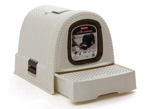 Toaleta dla kota Curver Pet Life kremowa