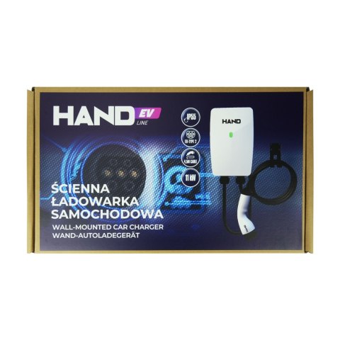 Ładowarka samochodowa ścienna type 2; 11kw; 380v; 16a; ip55; dł przewodu 4,5mb