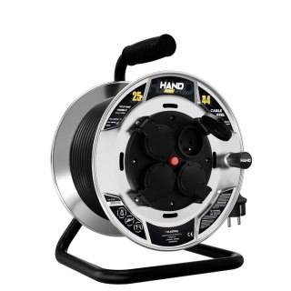 Przedłużacz bębnowy HAND HEAVY; 4x2p+Z; IP44; 16A; H05RR-F; 31,5; 25m; CZARNY