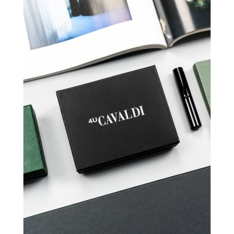 Cienkie, czerwone etui na karty ze skóry naturalnej - 4U Cavaldi