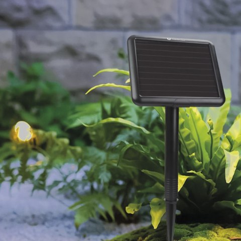 Girlanda solarna 7,5 m 10 żarówek ip44, 1500mah, czas pracy na aku. 8h. zestaw zawiera: panel solarny, girlanda, 2 zapasowe żarn