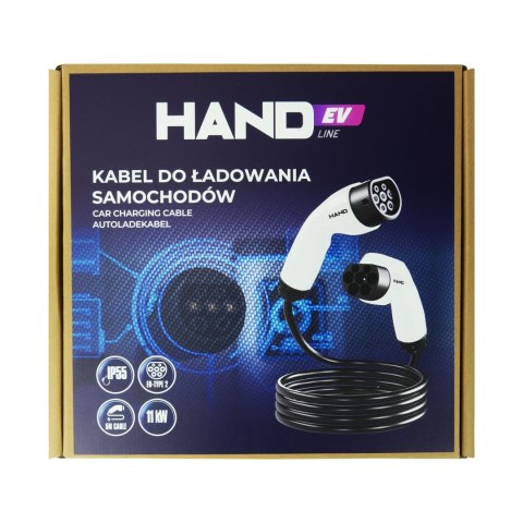 Kabel do ładowania samochodówtype 2; 11kw; 380v; 16a; ip55; dł przewodu 5mb