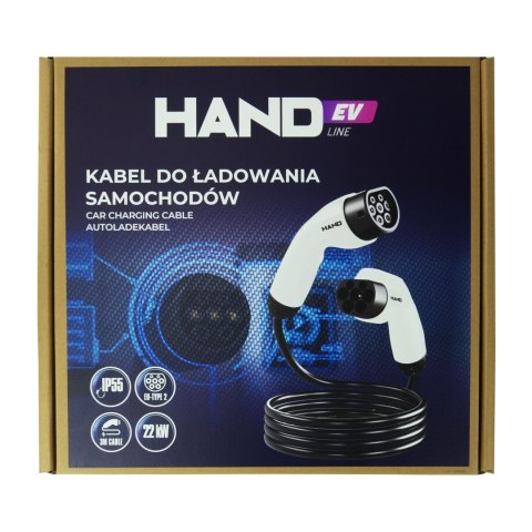 Kabel do ładowania samochodówtype 2; 22kw; 380v; 32a; ip55; dł przewodu 3mb