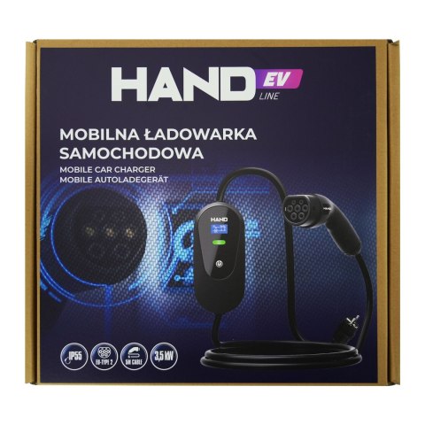 Ładowarka samochodowa mobilna regulowana type 2; 3.5 kw; 220v; 16a; ip55; dł przewodu 5m