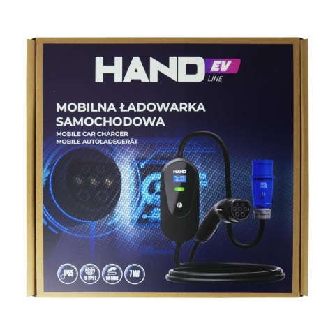 Ładowarka samochodowa mobilna regulowana type 2; 7 kw; 220v; 32a; ip55; dł przewodu 5m