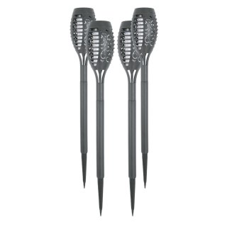 Lampa ogrodowa solarna pochodnia 12led; 1500k (komplet 4 szt)