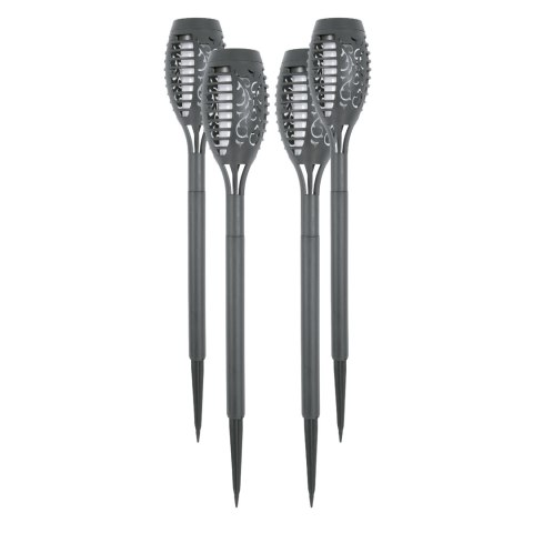 Lampa ogrodowa solarna pochodnia 12led; 1500k (komplet 4 szt)