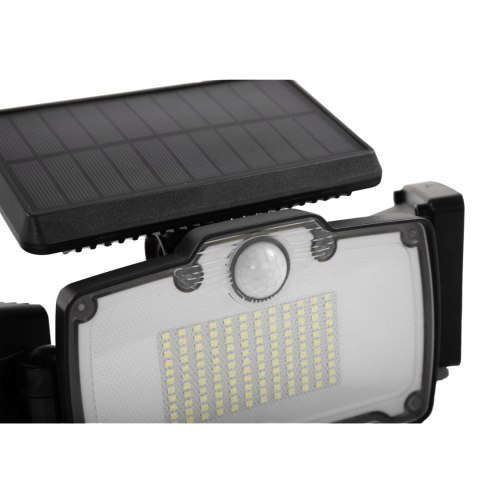 Lampa ścienna solarna 3x panel 218 led z pilotem , czujnik ruchu, zmierzchu - 4w ; 500lm - ip65