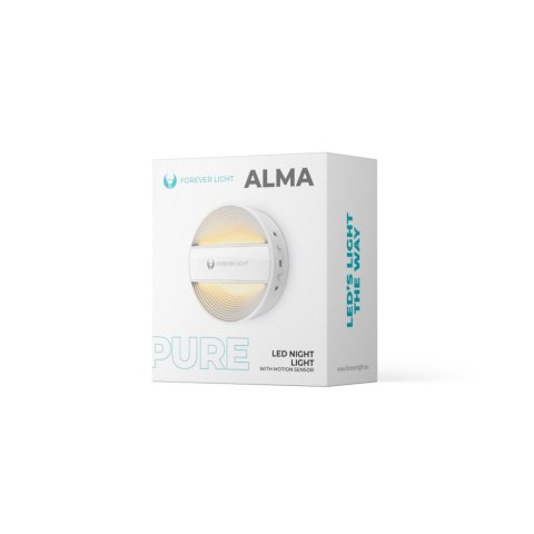 Lampka nocna okrągła led pure flc-20 alma pir biała 500mah forever light
