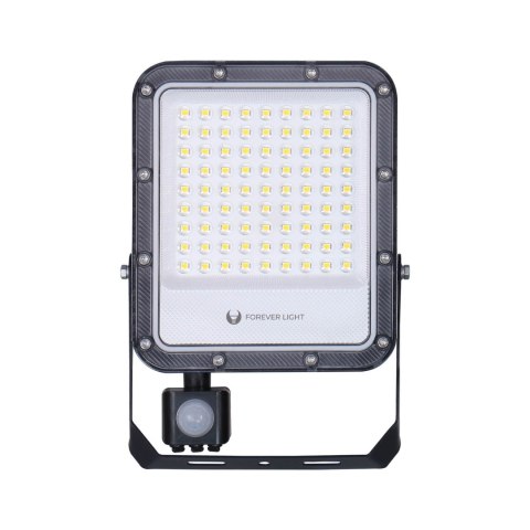 Naświetlacz led proxim+ 50w 6500k 7500lm pir 230v ip65 forever light 150lm/w 5 lat gwarancji