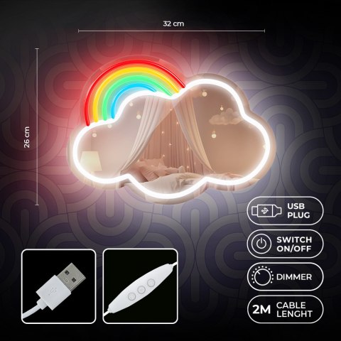 Neon mirror led chmurka multikolor fmne05