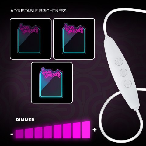 Neon mirror led love yourself błękit róż fmne01 forever light