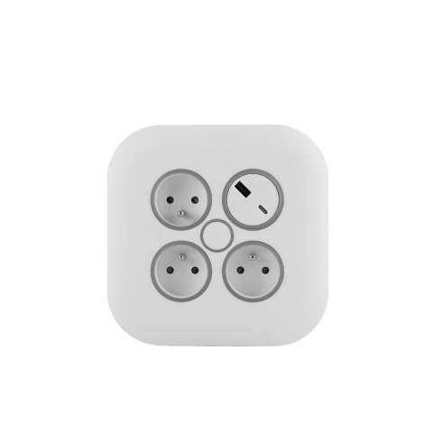 Przedłużacz zwijany 10m 3x1mm2, 10a, z zabezpieczeniem termicznym, 3xgniazdo wtyczkowe, 1xusb-c, 1xusb-a