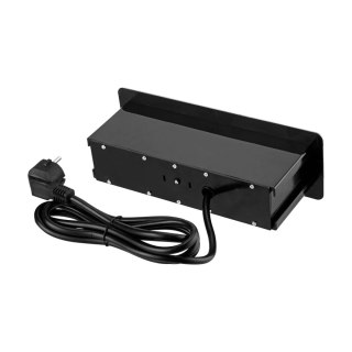 Gniazdo meblowe do zabudowy, 3 złącza wtyczkowe schuko, 1xgniazdo usb a, 1xgniazdo usb c