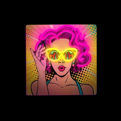 Neon art led power woman żółto fioletowy fla02 forever light