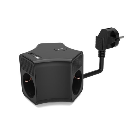 Przedłużacz 3-gniazdowy schuko z włącznikiem i gniazdami usb-a i usb-c