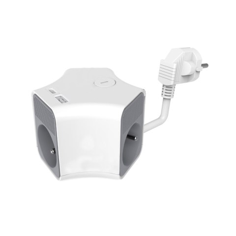 Przedłużacz 3-gniazdowy z włącznikiem i gniazdami usb-a i usb-c