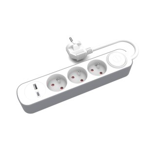 Przedłużacz 3-gniazdowy z włącznikiem i gniazdami usb-a i usb-c