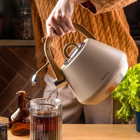 CZAJNIK STALOWY Z GWIZDKIEM 2,5L KLAUSBERG KB-7950 BEŻOWY