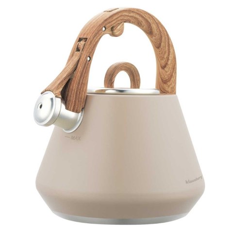 CZAJNIK STALOWY Z GWIZDKIEM 2,5L KLAUSBERG KB-7950 BEŻOWY