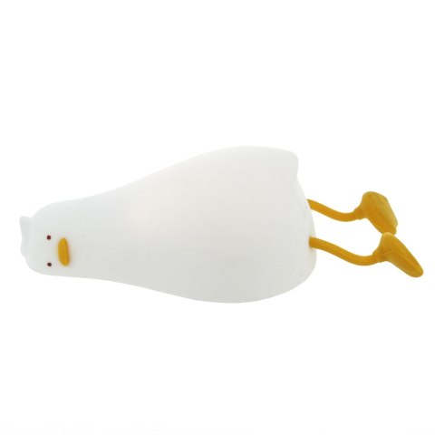 Lampka nocna led leżąca kaczka fnl-01 biała silikon forever light
