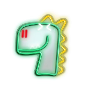 Neon dekoracyjny led jurassic dino zielony z ściemniaczem + usb