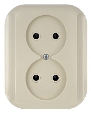 Gniazdo wtyczkowe podwójne -topaz- p/t 2x2p 16a, 250v, abex