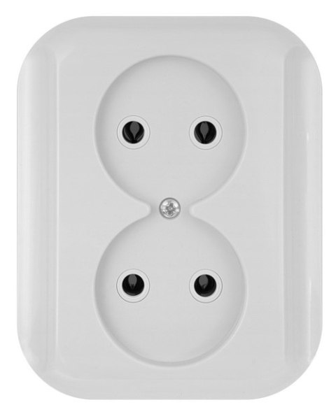 Gniazdo wtyczkowe podwójne -topaz- p/t 2x2p 16a, 250v, abex