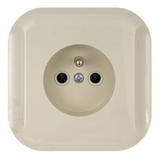 Gniazdo wtyczkowe pojedyncze -topaz- p/t 2p+z 16a, 250v, beżowy