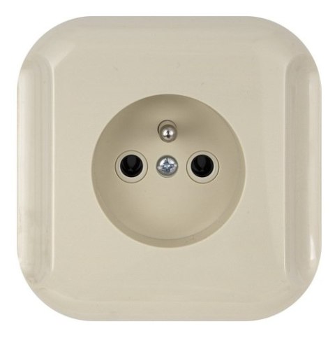 Gniazdo wtyczkowe pojedyncze -topaz- p/t 2p+z 16a, 250v, beżowy