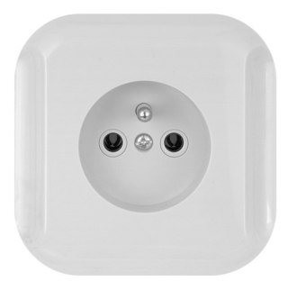 Gniazdo wtyczkowe pojedyncze -topaz- p/t 2p+z 16a, 250v, biały