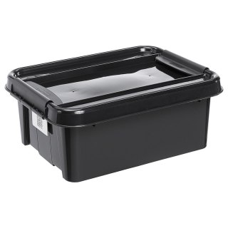 Pojemnik z pokrywą PlastTeam ProBox Recycle QR 21L czarny
