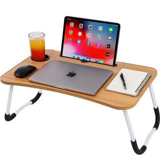 Składany stolik pod laptopa komputer tablet drewniany - o644-1