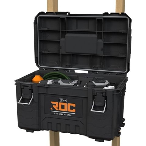 Skrzynka narzędziowa Keter ROC Pro Gear 2.0, Nośność 54kg, Posiada uchwyty Pro Mount, Dołączony organizer, Możliwość zawieszenia