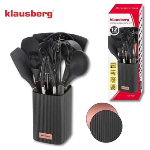 ZESTAW 12 SILIKONOWYCH PRZYBORÓW KUCHENNYCH W STOJAKU KLAUSBERG KB-9011