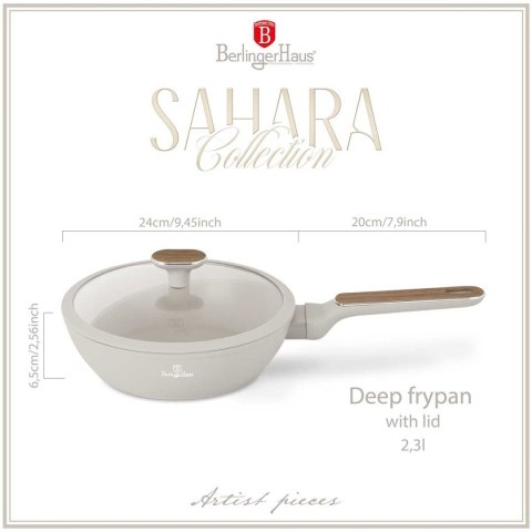 GŁĘBOKA PATELNIA TYTANOWA 24cm BERLINGER HAUS BH-8314 SAHARA NORDIC