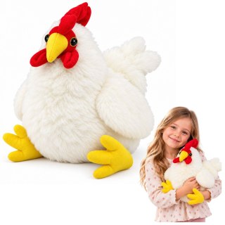 Pluszowa Kura Maskotka Przytulanka Miękka Puszysta Biała 40 cm